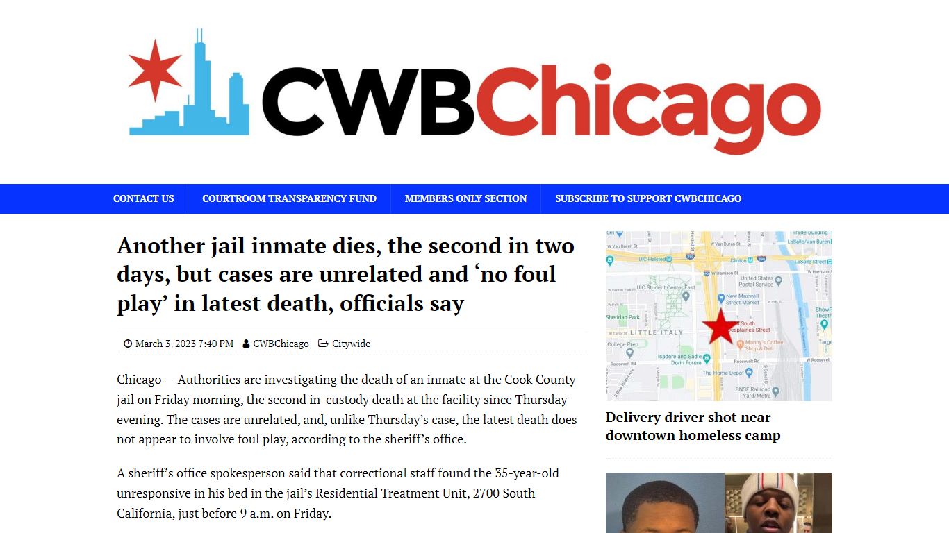 Another jail inmate dies, the second in two days, but cases are ...